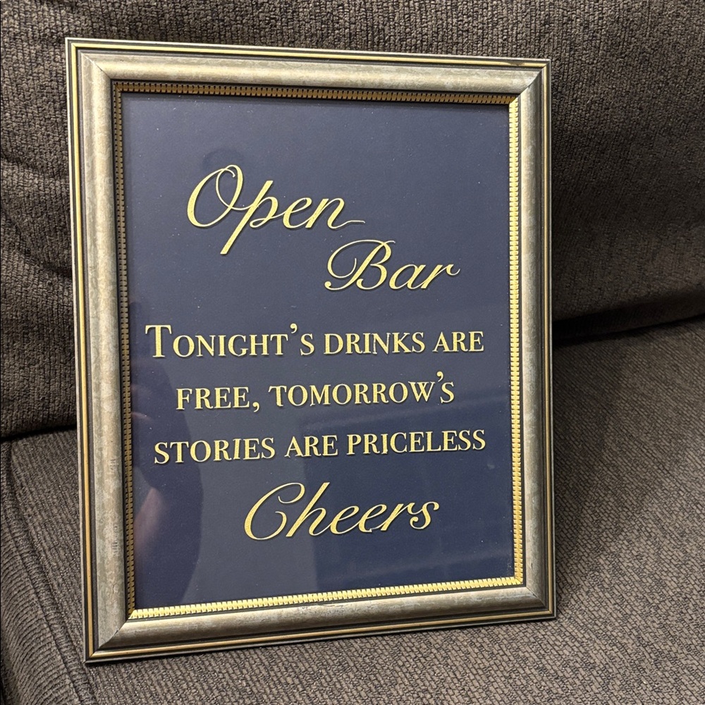 Open Bar Sign For Wedding